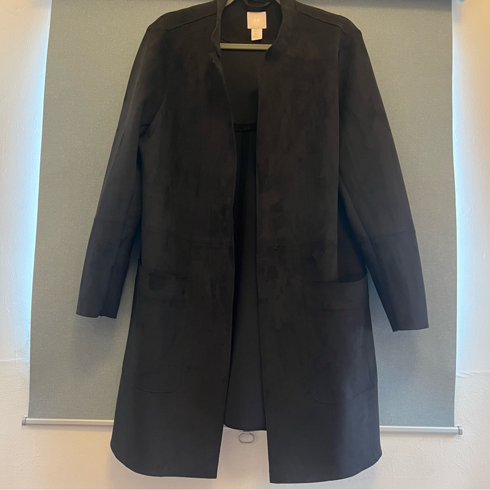 H&M black faux suede duster